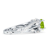 Round Engagement Ring Split Shank Cubic Zirconia 925 Sterling Silver