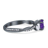 Infinity Round Three Stone Ring Cubic Zirconia 925 Sterling Silver