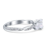 Infinity Round Three Stone Ring Cubic Zirconia 925 Sterling Silver