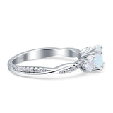 Infinity Round Three Stone Ring Cubic Zirconia 925 Sterling Silver