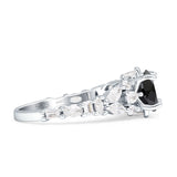 Vintage Style Round Engagement Ring Cubic Zirconia 925 Sterling Silver