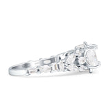 Vintage Style Round Engagement Ring Cubic Zirconia 925 Sterling Silver
