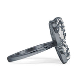 Butterfly Cluster Ring Sparkling Crystal Baguette Cubic Zirconia 925 Sterling Silver