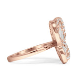 Butterfly Cluster Ring Sparkling Crystal Baguette Cubic Zirconia 925 Sterling Silver