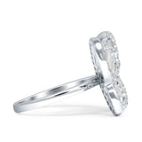 Butterfly Cluster Ring Sparkling Crystal Baguette Cubic Zirconia 925 Sterling Silver