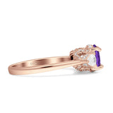 Three Stone Round Pear Teardrop Cubic Zirconia Trilogy Engagement Ring 925 Sterling Silver