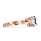 Three Stone Round Pear Teardrop Cubic Zirconia Trilogy Engagement Ring 925 Sterling Silver
