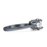 Three Stone Round Pear Teardrop Cubic Zirconia Trilogy Engagement Ring 925 Sterling Silver