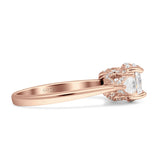 Three Stone Round Pear Teardrop Cubic Zirconia Trilogy Engagement Ring 925 Sterling Silver