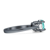 Three Stone Round Pear Teardrop Cubic Zirconia Trilogy Engagement Ring 925 Sterling Silver