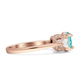Three Stone Round Pear Teardrop Cubic Zirconia Trilogy Engagement Ring 925 Sterling Silver