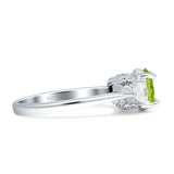 Three Stone Round Pear Teardrop Cubic Zirconia Trilogy Engagement Ring 925 Sterling Silver