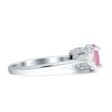 Three Stone Round Pear Teardrop Cubic Zirconia Trilogy Engagement Ring 925 Sterling Silver