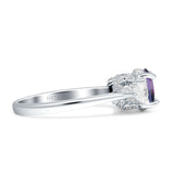 Three Stone Round Pear Teardrop Cubic Zirconia Trilogy Engagement Ring 925 Sterling Silver