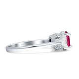 Three Stone Round Pear Teardrop Cubic Zirconia Trilogy Engagement Ring 925 Sterling Silver
