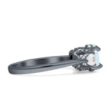 Three Stone Round Pear Teardrop Cubic Zirconia Trilogy Engagement Ring 925 Sterling Silver
