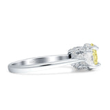 Three Stone Round Pear Teardrop Cubic Zirconia Trilogy Engagement Ring 925 Sterling Silver