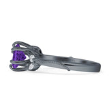 Round Beaded Marquise Vintage Style Cubic Zirconia Engagement Ring 925 Sterling Silver