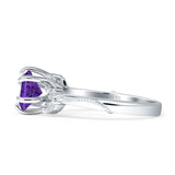 Round Beaded Marquise Vintage Style Cubic Zirconia Engagement Ring 925 Sterling Silver