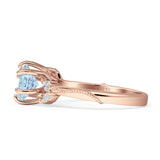 Round Beaded Marquise Vintage Style Cubic Zirconia Engagement Ring 925 Sterling Silver