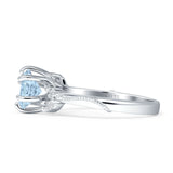 Round Beaded Marquise Vintage Style Cubic Zirconia Engagement Ring 925 Sterling Silver