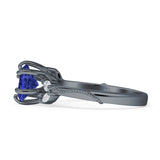 Round Beaded Marquise Vintage Style Cubic Zirconia Engagement Ring 925 Sterling Silver