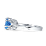 Round Beaded Marquise Vintage Style Cubic Zirconia Engagement Ring 925 Sterling Silver