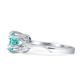 Round Beaded Marquise Vintage Style Cubic Zirconia Engagement Ring 925 Sterling Silver
