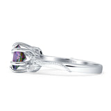 Round Beaded Marquise Vintage Style Cubic Zirconia Engagement Ring 925 Sterling Silver