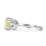 Round Beaded Marquise Vintage Style Cubic Zirconia Engagement Ring 925 Sterling Silver