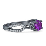 Round Cetlic Trinity Vintage Style Cubic Zirconia Ring 925 Sterling Silver