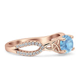 Round Cetlic Trinity Vintage Style Cubic Zirconia Ring 925 Sterling Silver