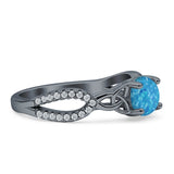 Round Cetlic Trinity Vintage Style Cubic Zirconia Ring 925 Sterling Silver