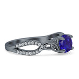 Round Cetlic Trinity Vintage Style Cubic Zirconia Ring 925 Sterling Silver