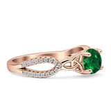 Round Cetlic Trinity Vintage Style Cubic Zirconia Ring 925 Sterling Silver