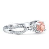 Round Cetlic Trinity Vintage Style Cubic Zirconia Ring 925 Sterling Silver