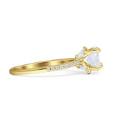 Art Deco Round Solitaire Cubic Zirconia Engagement Ring 925 Sterling Silver