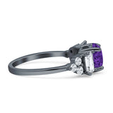 Vintage Style Round Three Stone Ring Cubic Zirconia 925 Sterling Silver