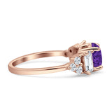 Vintage Style Round Three Stone Ring Cubic Zirconia 925 Sterling Silver