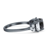 Vintage Style Round Three Stone Ring Cubic Zirconia 925 Sterling Silver