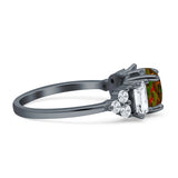 Vintage Style Round Three Stone Ring Cubic Zirconia 925 Sterling Silver