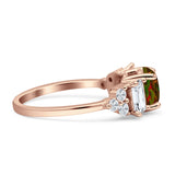 Vintage Style Round Three Stone Ring Cubic Zirconia 925 Sterling Silver