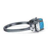 Vintage Style Round Three Stone Ring Cubic Zirconia 925 Sterling Silver