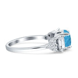Vintage Style Round Three Stone Ring Cubic Zirconia 925 Sterling Silver