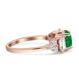 Vintage Style Round Three Stone Ring Cubic Zirconia 925 Sterling Silver