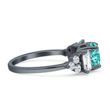 Vintage Style Round Three Stone Ring Cubic Zirconia 925 Sterling Silver