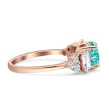 Vintage Style Round Three Stone Ring Cubic Zirconia 925 Sterling Silver
