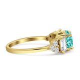 Vintage Style Round Three Stone Ring Cubic Zirconia 925 Sterling Silver