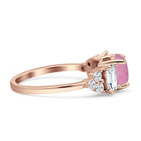 Vintage Style Round Three Stone Ring Cubic Zirconia 925 Sterling Silver