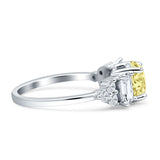 Vintage Style Round Three Stone Ring Cubic Zirconia 925 Sterling Silver